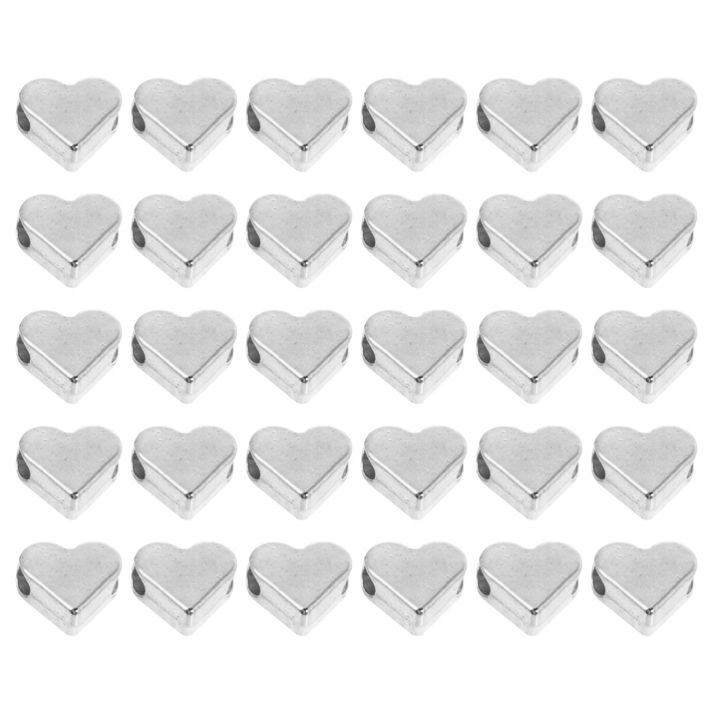 50pcs Heart Shape Spacer Beads DIY Bracelet Beads Loose Beads Jewelry Making Material