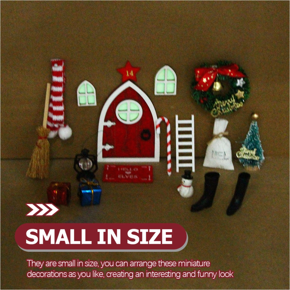 15Pcs Christmas Miniatures Decors Christmas Party Ornaments Kids Toys Gifts