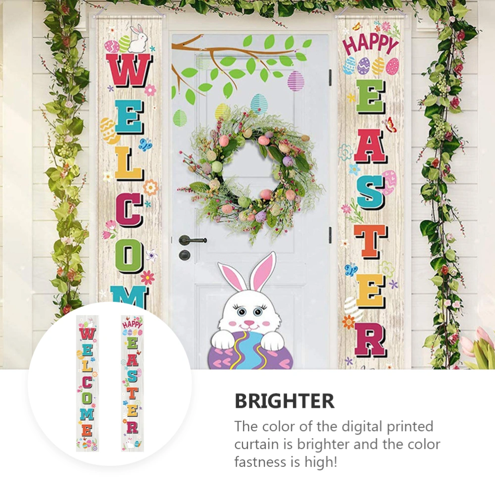 1 Pair Easter Decorative Door Curtains Hanging Decors Couplets (Assorted Color)