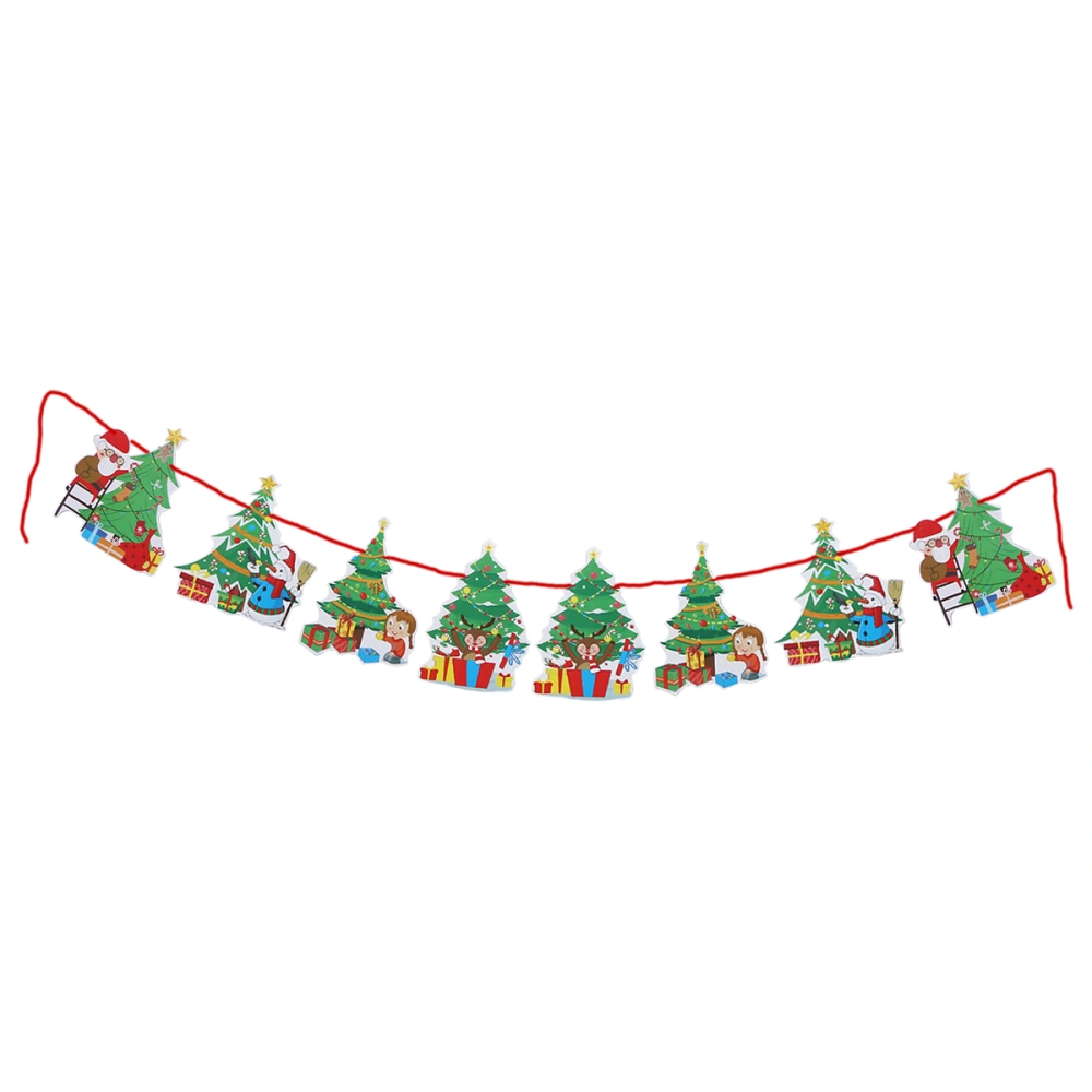 Christmas Tree Shaped Banner Paper Bunting Garland Holiday Kids Room Home Hanging Decoration