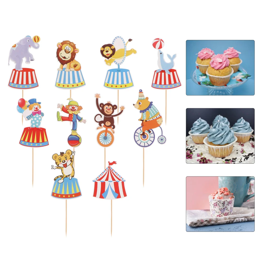 20 Pcs Circus Theme Cake Adornments Bouquet Inserts Reusable Cake Toppers