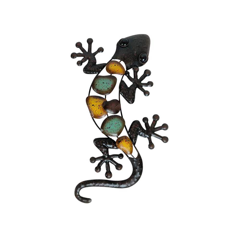 Iron Gecko Craft Outdoor Scene Decor Gecko Shaped Home Decorative Pendant