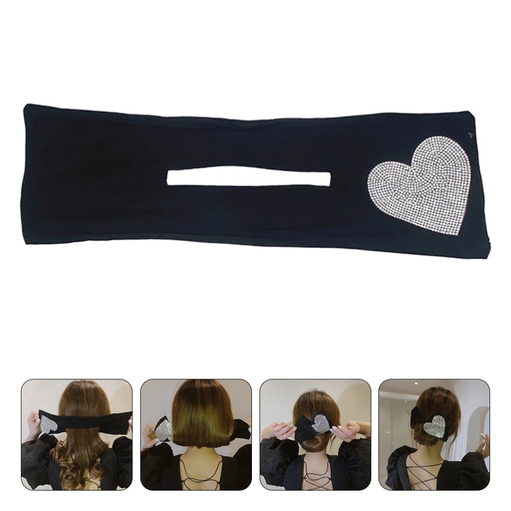 Creative Rhinestones Heart Hair Bun Maker Hair Styling Bun Shaper for Women