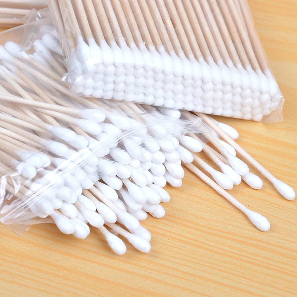 5pack 100pcs/pack Disposable Double-ended Cotton Swab for Ear Cleaning Makeup Application and Removal