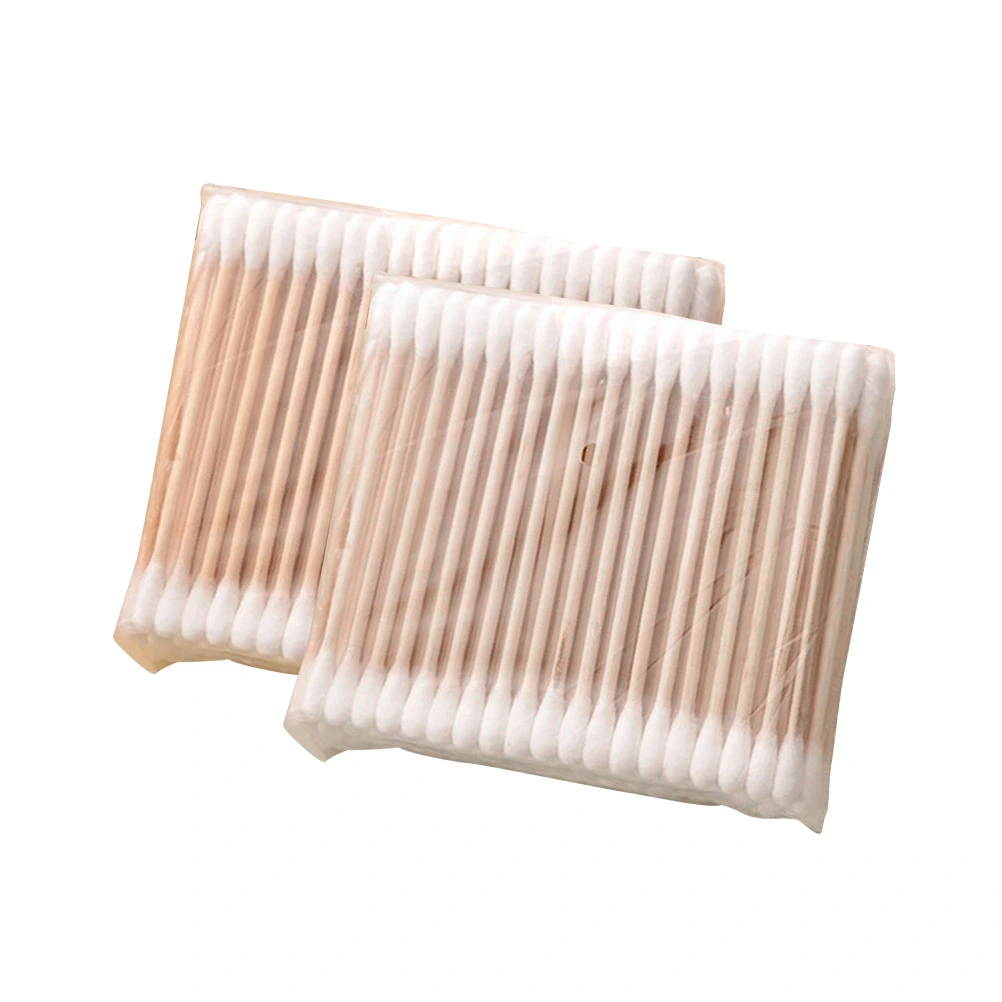 5pack 100pcs/pack Disposable Double-ended Cotton Swab for Ear Cleaning Makeup Application and Removal