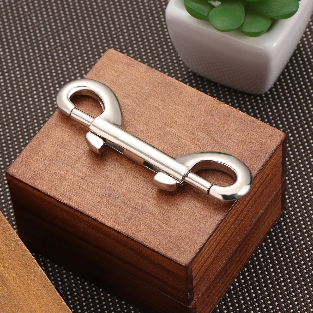 LIOOBO 5pcs Zinc Alloy Double End Bolt Snap Hook Practical Double Ended Snaps Diving Clips Key Ring Silver