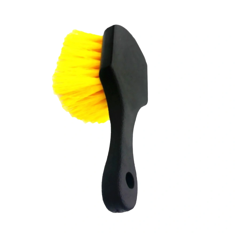 Car Cleaning Brush Coarse Silk Yellow Brush Car Tyre Cleaning Brush Short Handled Cleaning Brush