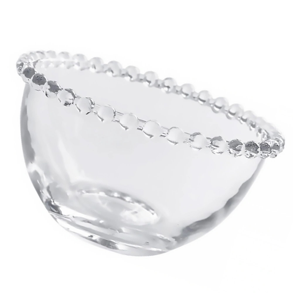 1Pc Transparent Glass Bowl Chic Vegetable Salad Bowl Fruit Plate Storage Bowl