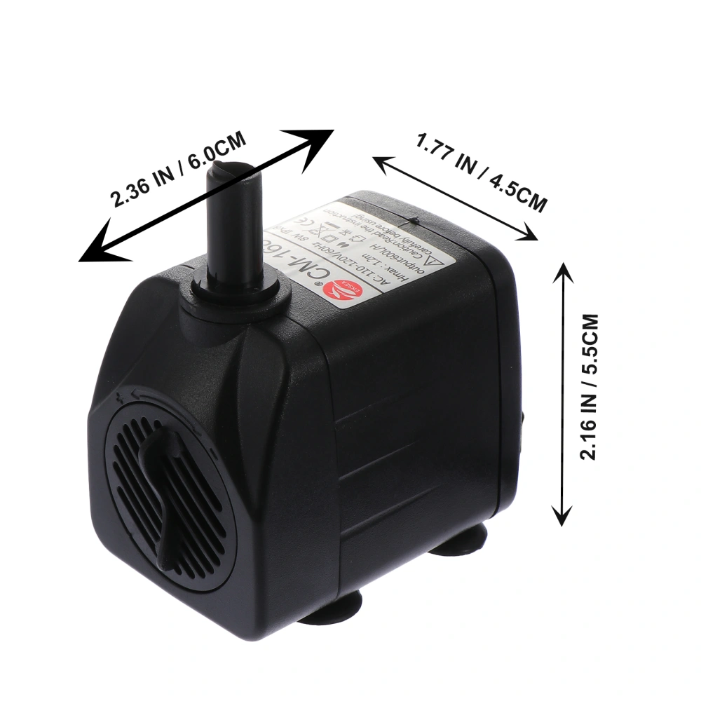 1 Pc Practical Fish Tank Submersible Pump Small Water Pump Fish Tank Accessory (Black)