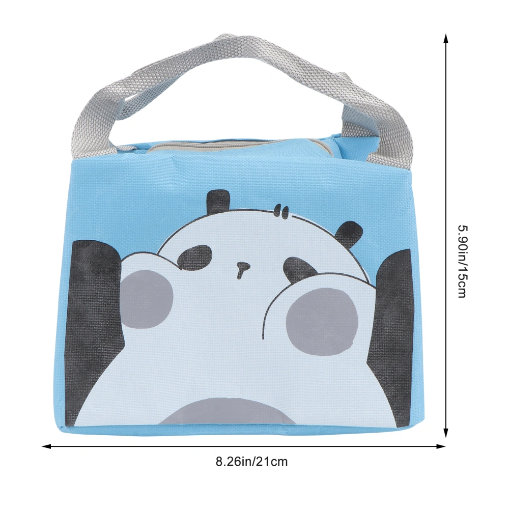 1pc Cartoon Lunch Bag Student Handheld Picnic Bag Oxford Cloth Bento Handbag