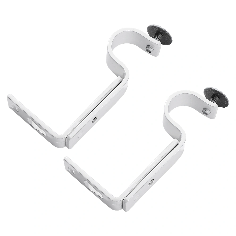 GARNECK 2pcs Curtain Rod Brackets Adjustable Wall Mounting Curtain Holders 18-22mm Window Curtain Drapery Rod Bracket (White)