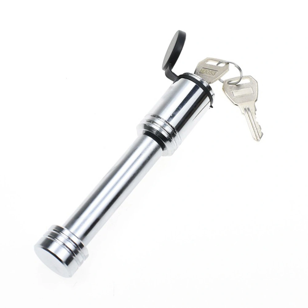 2pcs Anti-theft Latch Lock Locking Hitch Pin Durable Lock Catch Straight Bar Lock for Trailer Car Auto Vehicle (Silver)