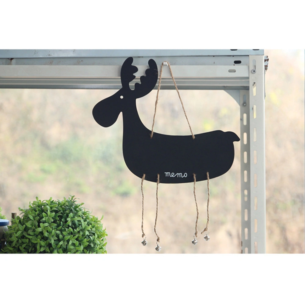 2pcs Creative Small Hanging Blackboard Double Sided Sheep Deer Shape Doodle Board with Lanyard Decoration for Kids Coffee Shop