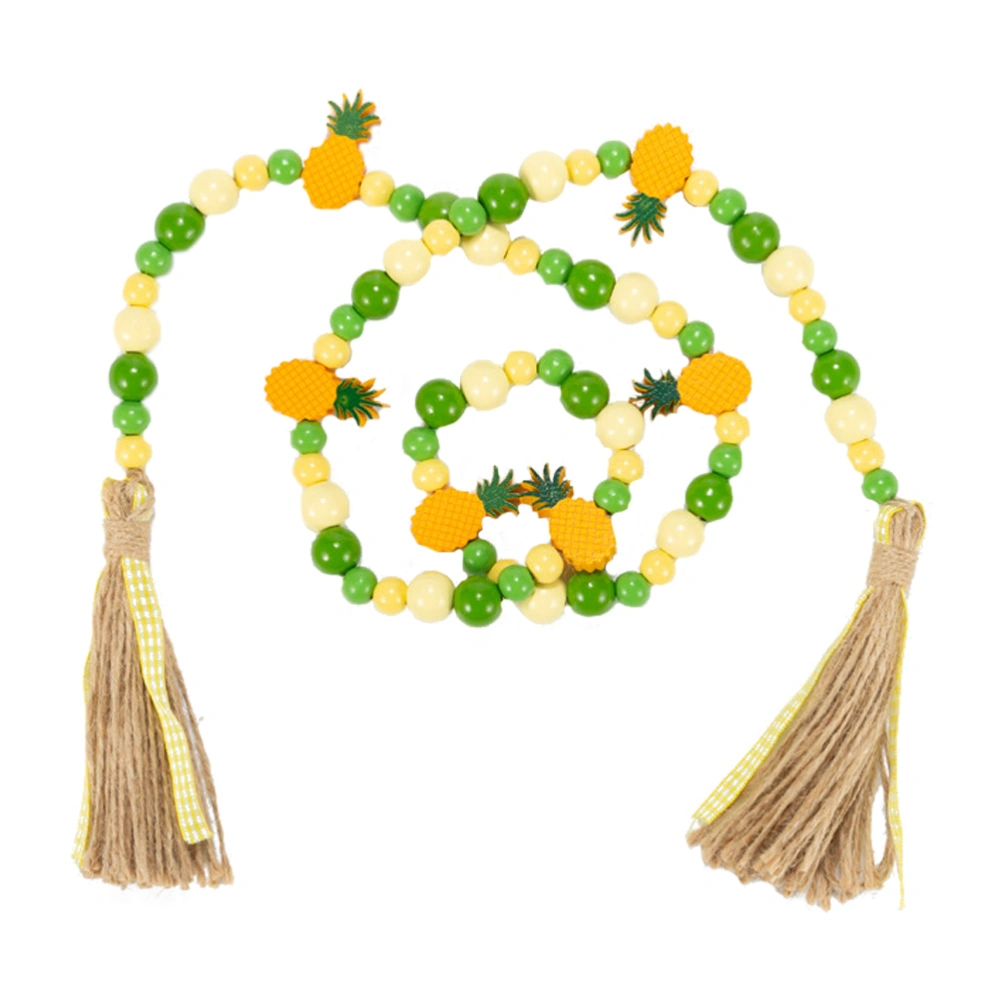 Pineapple Tassel Wooden Bead Garland Wooden Beaded String Ornament Pastoral Adorn