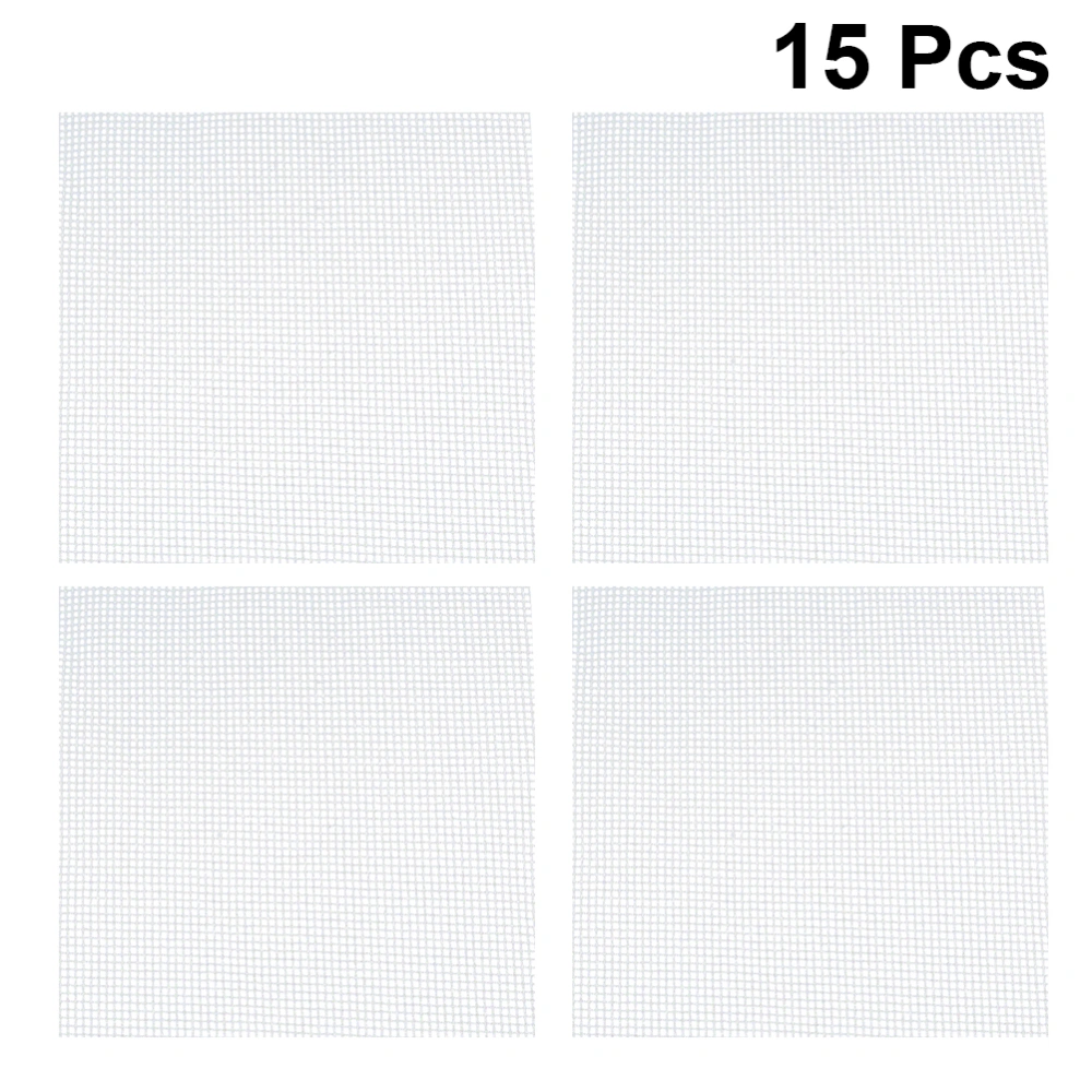 15pcs Pot Bottom Mesh Pad Flowerpot Bottom Mat Planter Grid Mat Leak-proof Bottom Net for Home Garden Balcony (1x10x10cm)