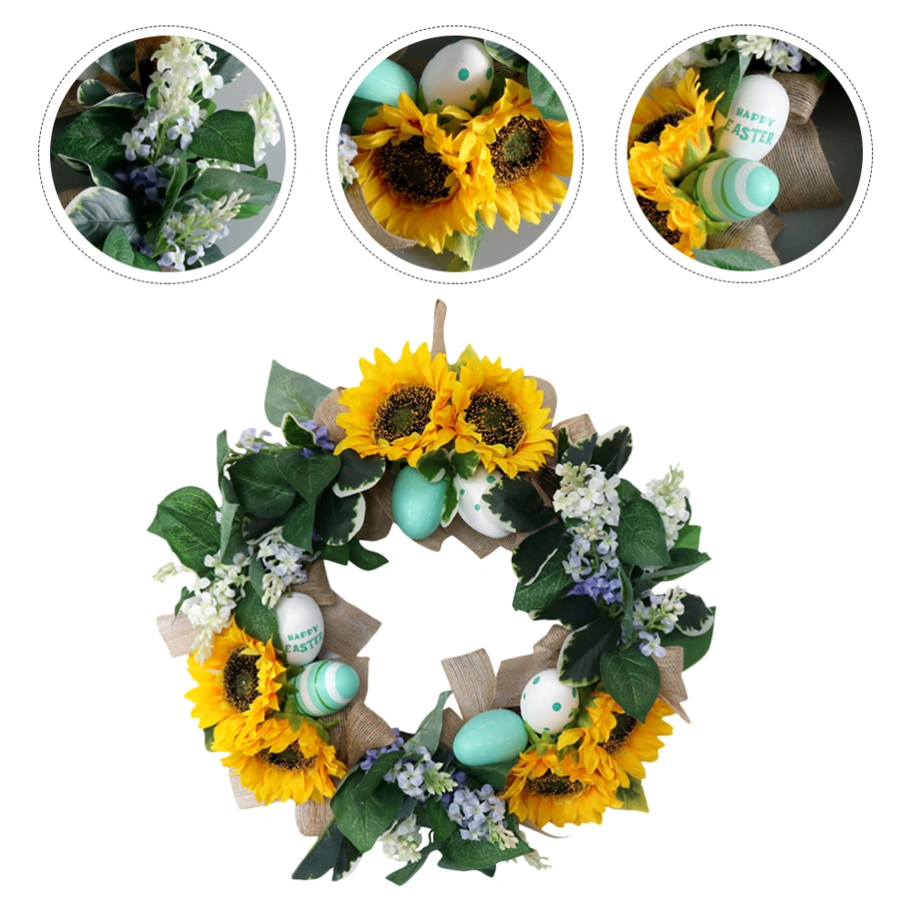 1Pc Artificial Easter Egg Wreath Door Window Hanging Decoration Hanging Lei