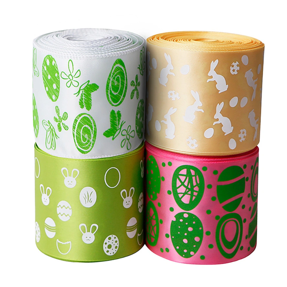 4 Rolls DIY Ribbon Accessory Lovely Easter Ribbon Headdress Wrapping Ribbon