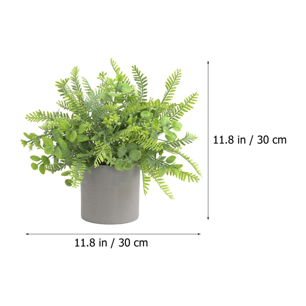 1PC Simulation Eucalyptus Potted Plant Desktop Decorative Flower Pot