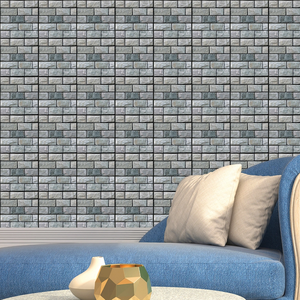 5 Pcs 3D Self-adhesive Brick Pattern Wallpaper Modern Wall Background TV Decor Wallpaper for Bedroom Living Room 30x30cm(Pattern 501)