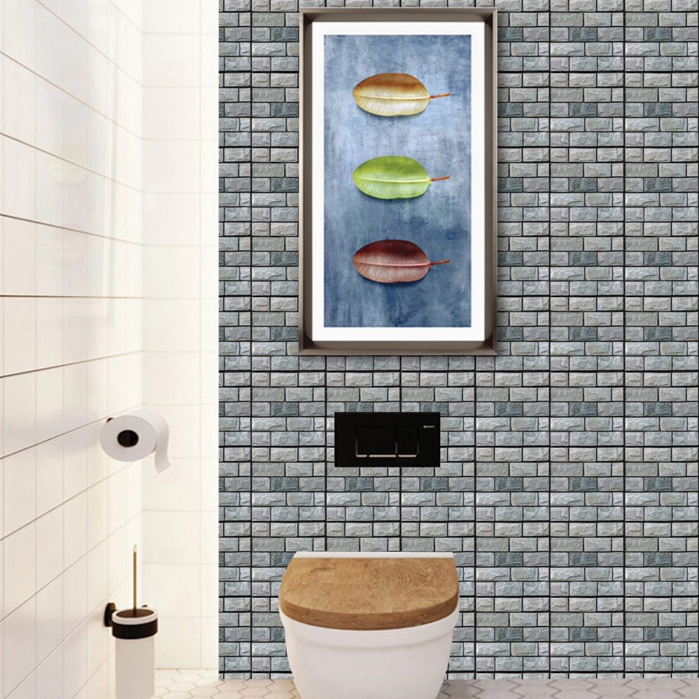 5 Pcs 3D Self-adhesive Brick Pattern Wallpaper Modern Wall Background TV Decor Wallpaper for Bedroom Living Room 30x30cm(Pattern 501)