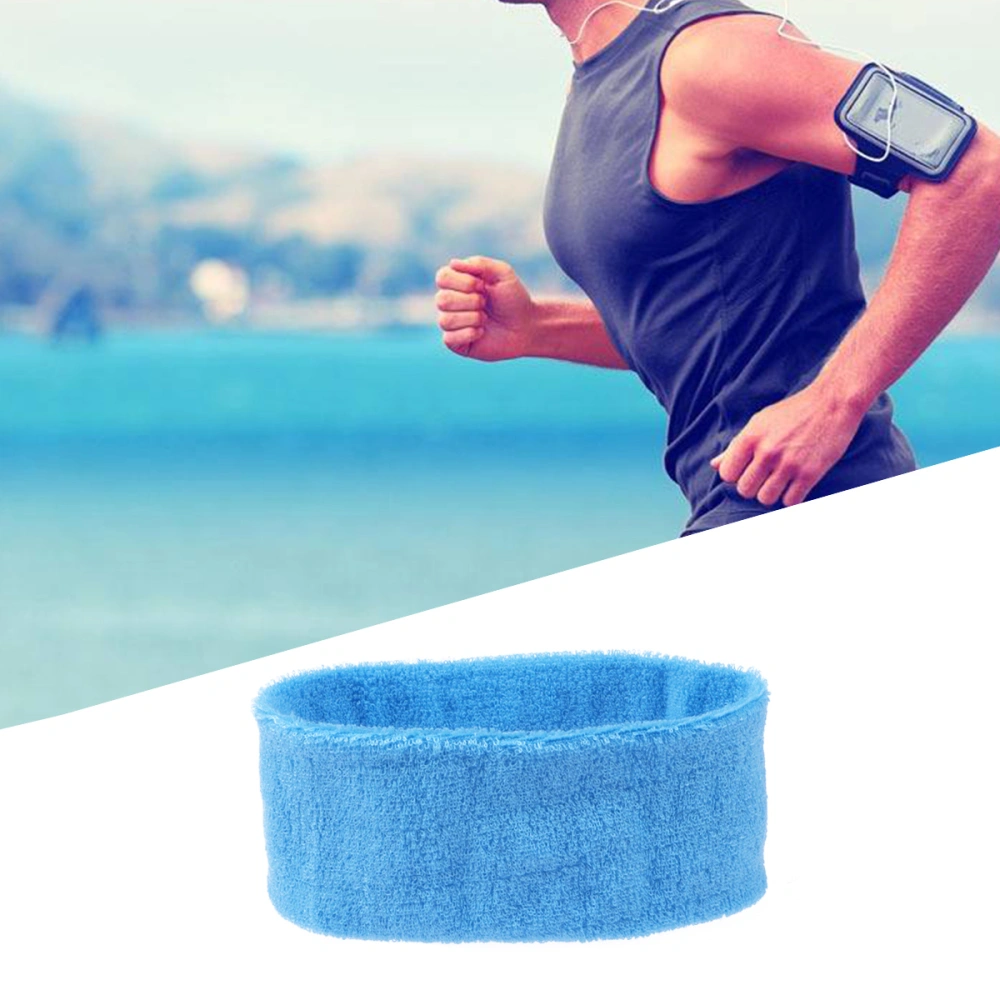 Sports Yoga Sweatbands Spa Facial Headband Make Up Wrap Head Terry Cloth Headband Adjustable Towel(Sky Blue)