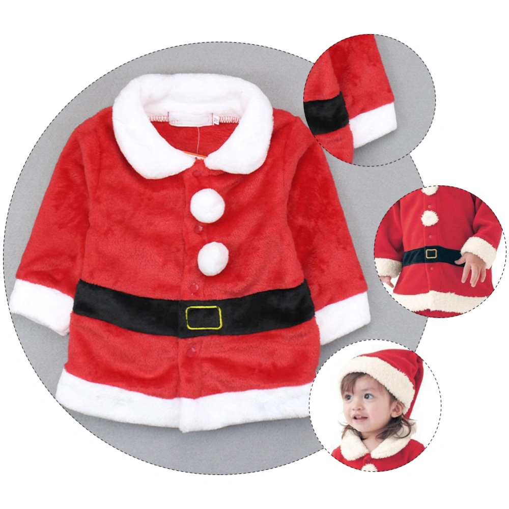 1 Set of Christmas Costume Santa Claus Suit with Hat Cosplay Cloth Party Props