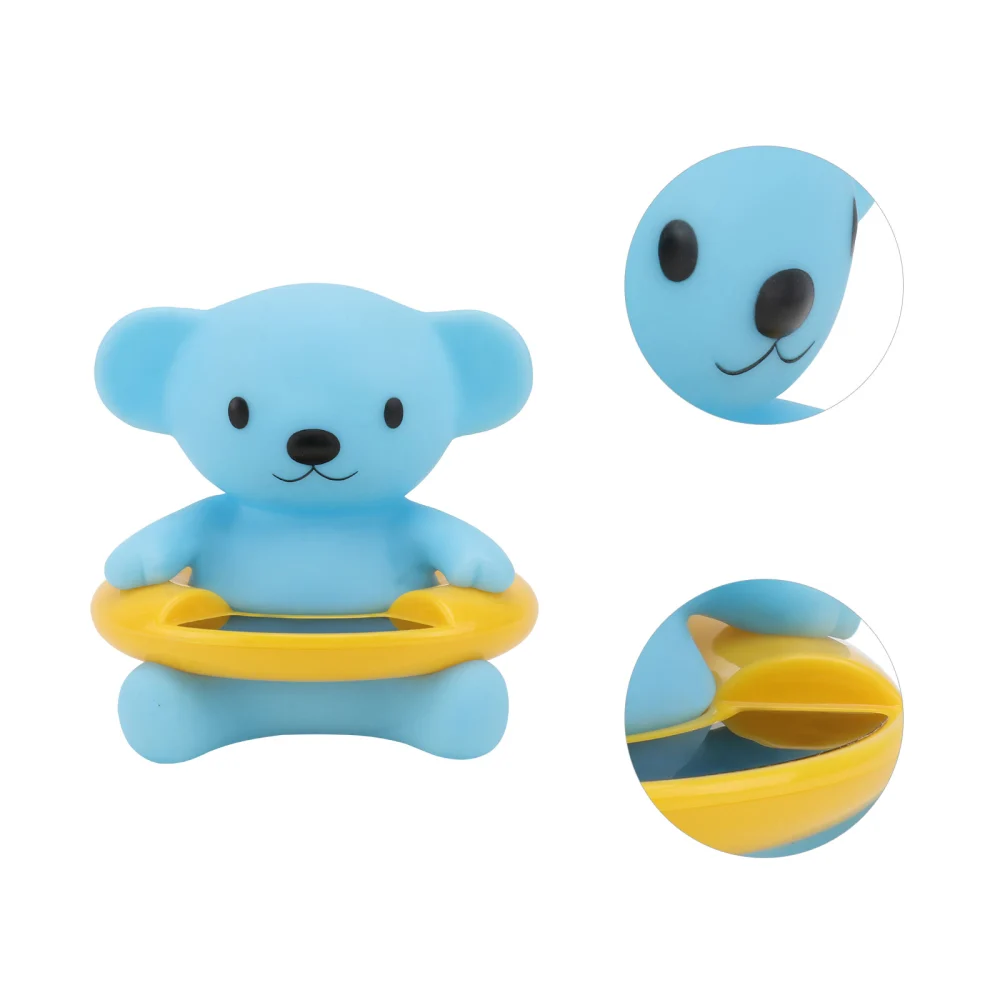 1Pc Water Thermometer Lovely Bear Shaped Thermometer for Baby Bathing (Sky-blue)