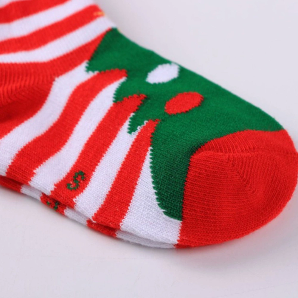 5 Pairs Christmas Stockings Winter Cartoon Pattern Cotton Socks Festival Toddler Socks for 7-13 Years Old (5 Color Mixed)