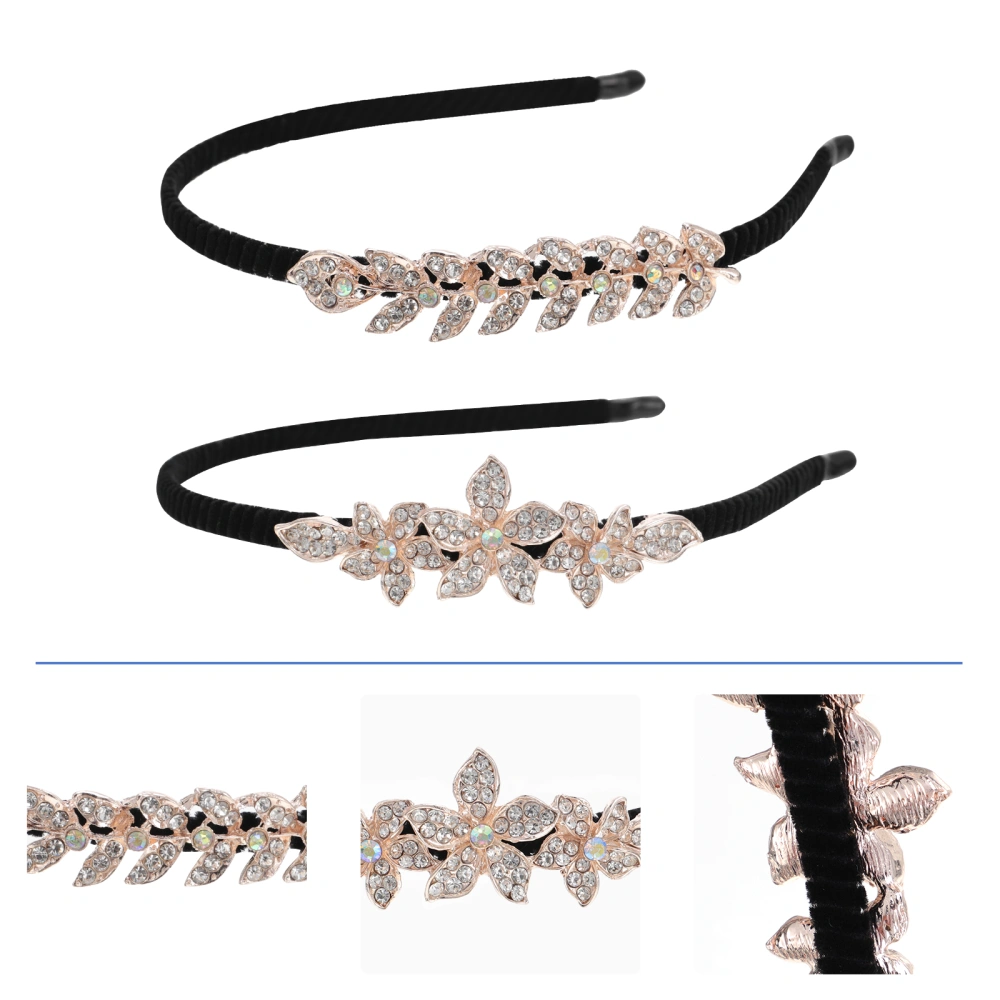 2Pcs Fashion Rhinestone Hair Bands Luxury Women Head Wear Hair Accessories