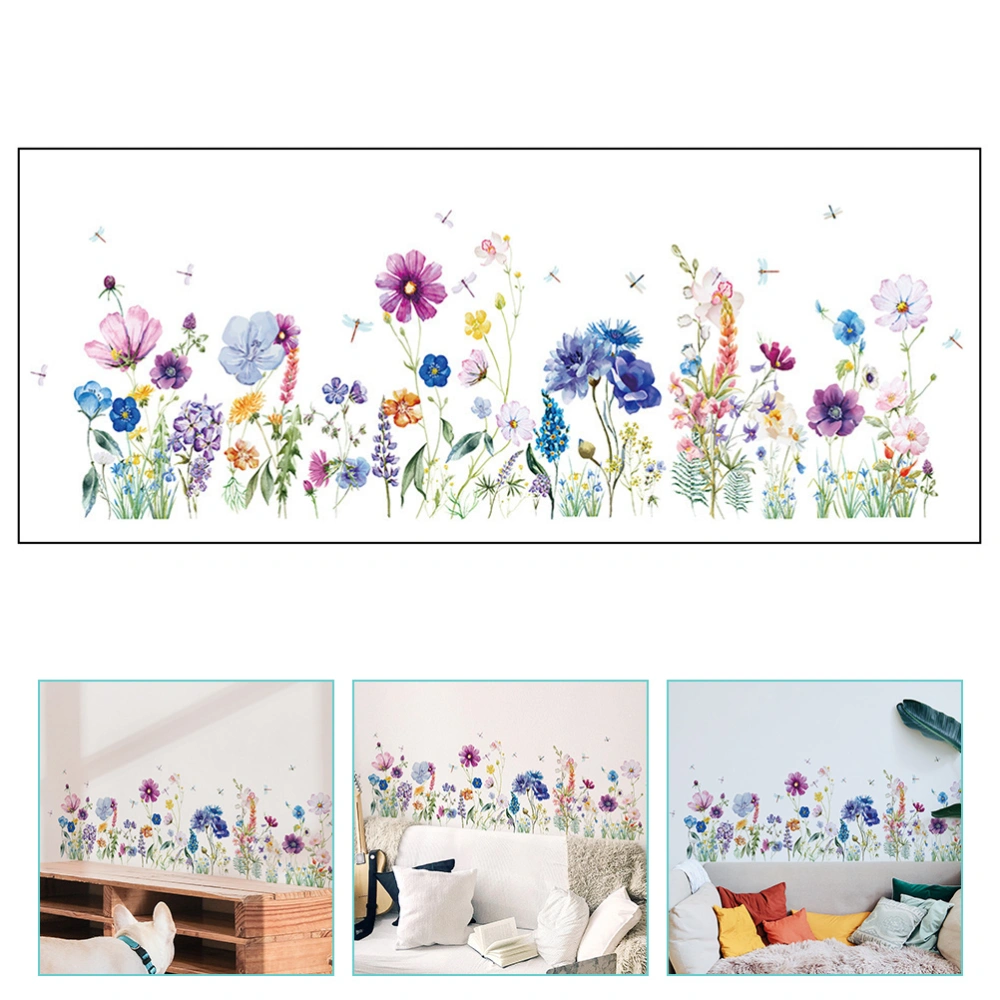 1 Set of Flower and Dragonfly Pattern Wall Stickers Glass Stickers Wall background Clings