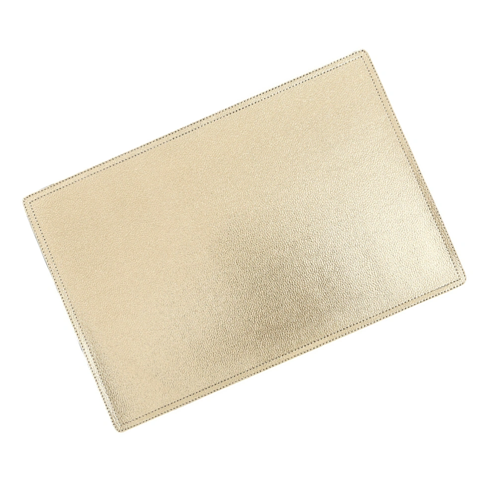 Double Layers Leather Waterproof and Oil-proof Dish Pad Table Mat for Home Restaurant (Golden)