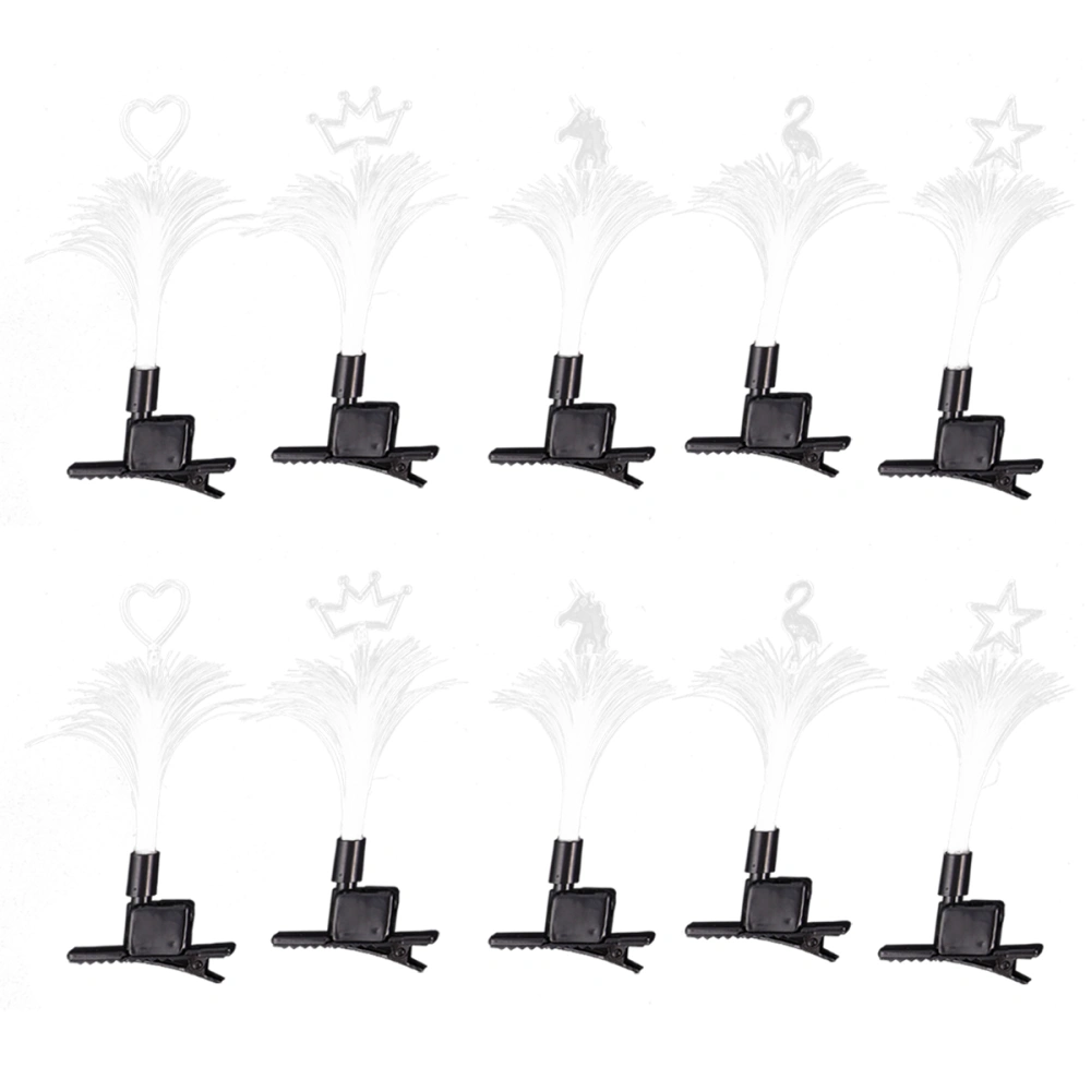 10Pcs Christmas Hairpin Luminous Hair Clip Flashing Headdress Party Accessories