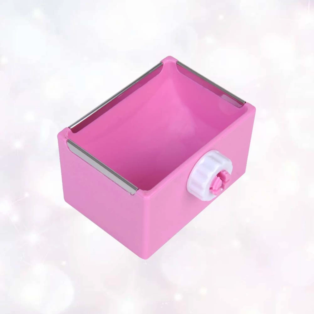 Pet Feeding Supplies Square Food Box Hanging Cage Feeding Bowl for Pigs Chinchillas Rabbits (Pink)