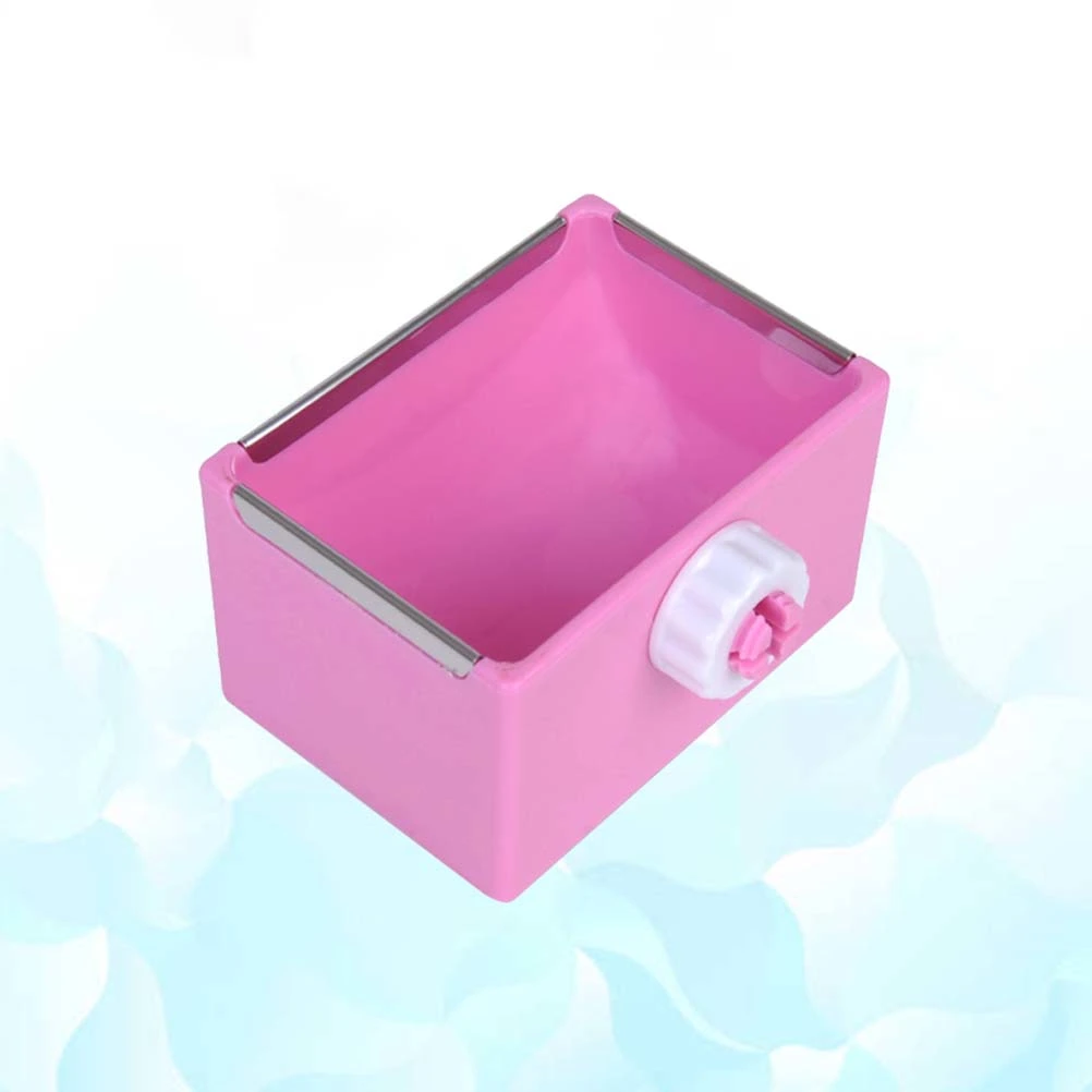 Pet Feeding Supplies Square Food Box Hanging Cage Feeding Bowl for Pigs Chinchillas Rabbits (Pink)