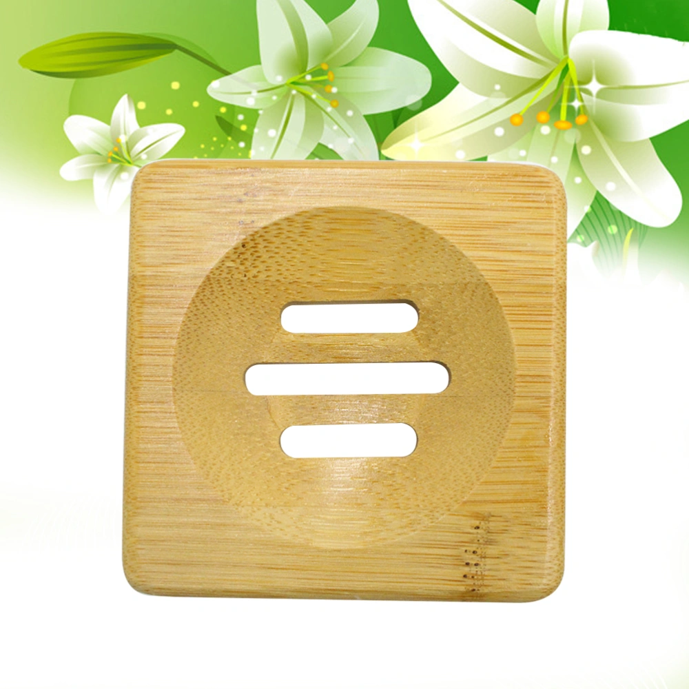 Wooden Soap Dish Draining Soap Holder Dish Drainer for Bathroom Toliet Use(8 x 8cm Square Shaped)