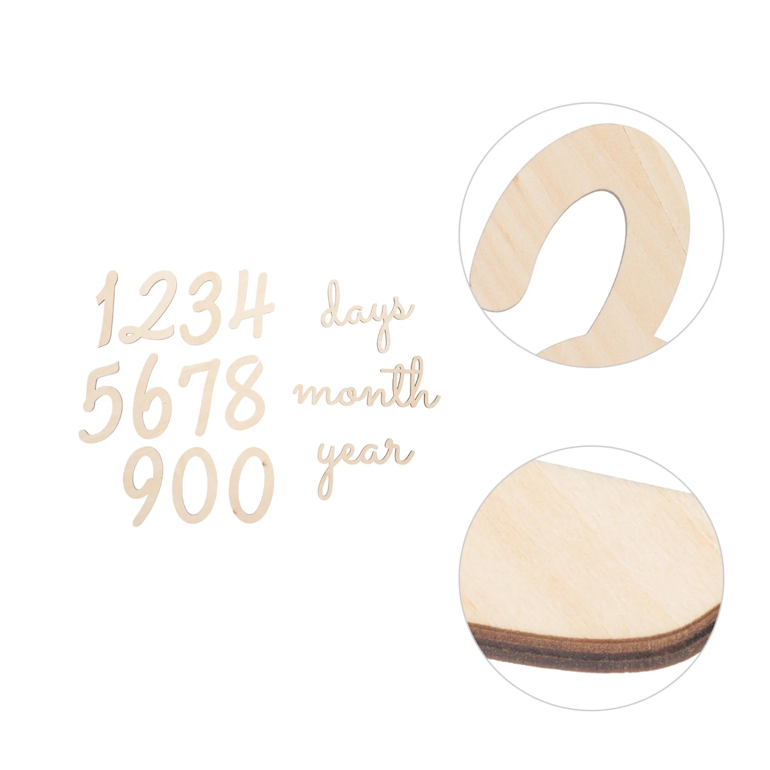 14Pcs Decor Neonatal Photo Props Digital Month Wooden Chip for DIY Painting
