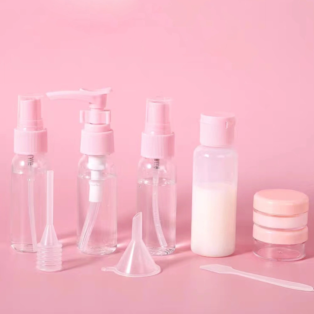 10 Pcs Travel Bottles Portable Refillable Travel Containers Toiletry Bottles Sets for Shampoo Lotion (Nude Pink)