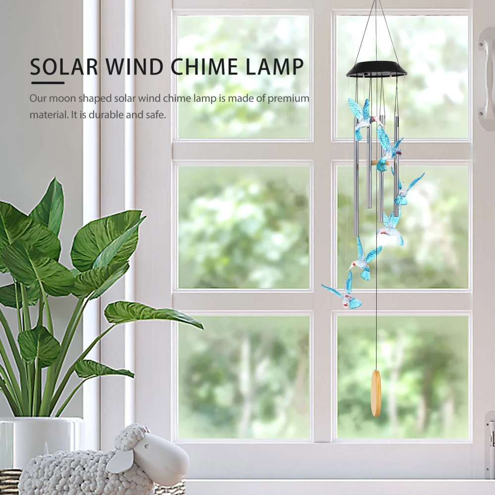 1Pc Solar Wind Chime Solar Powered LED Light Solar String Light Yard Decoration