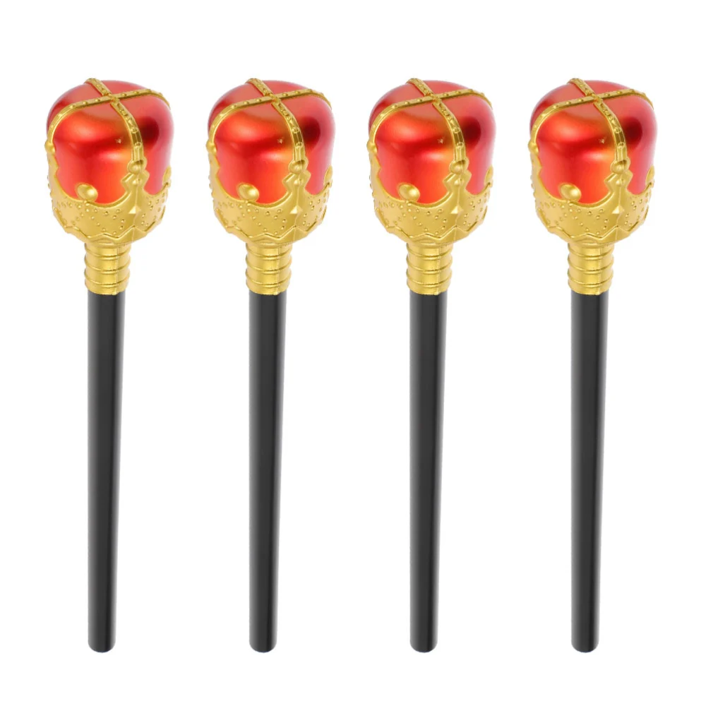 4Pcs Kids Stage Performance Prop Kids King Cosplay Scepter Kids Scepter Toy Halloween Prop