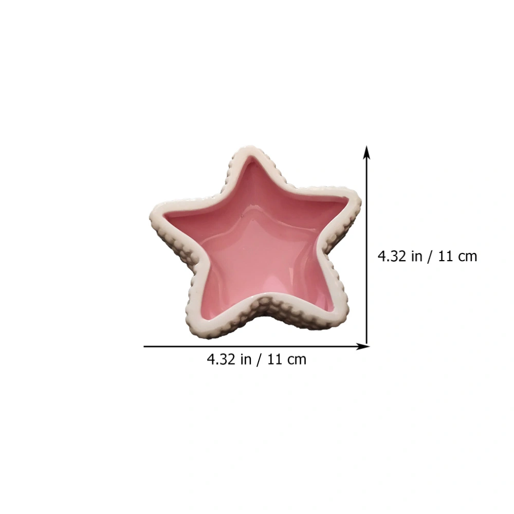 2Pcs Five-pointed Star Shaped Hamster Eating Bowl Ceramics Pet Feeder Pet Supply