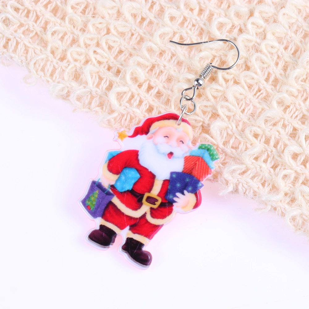 1 Pair Christmas Santa Claus Bell Earrings Xmas Decorative Earrings Party Supplies Favors for Women Girls (Santa Claus 1)