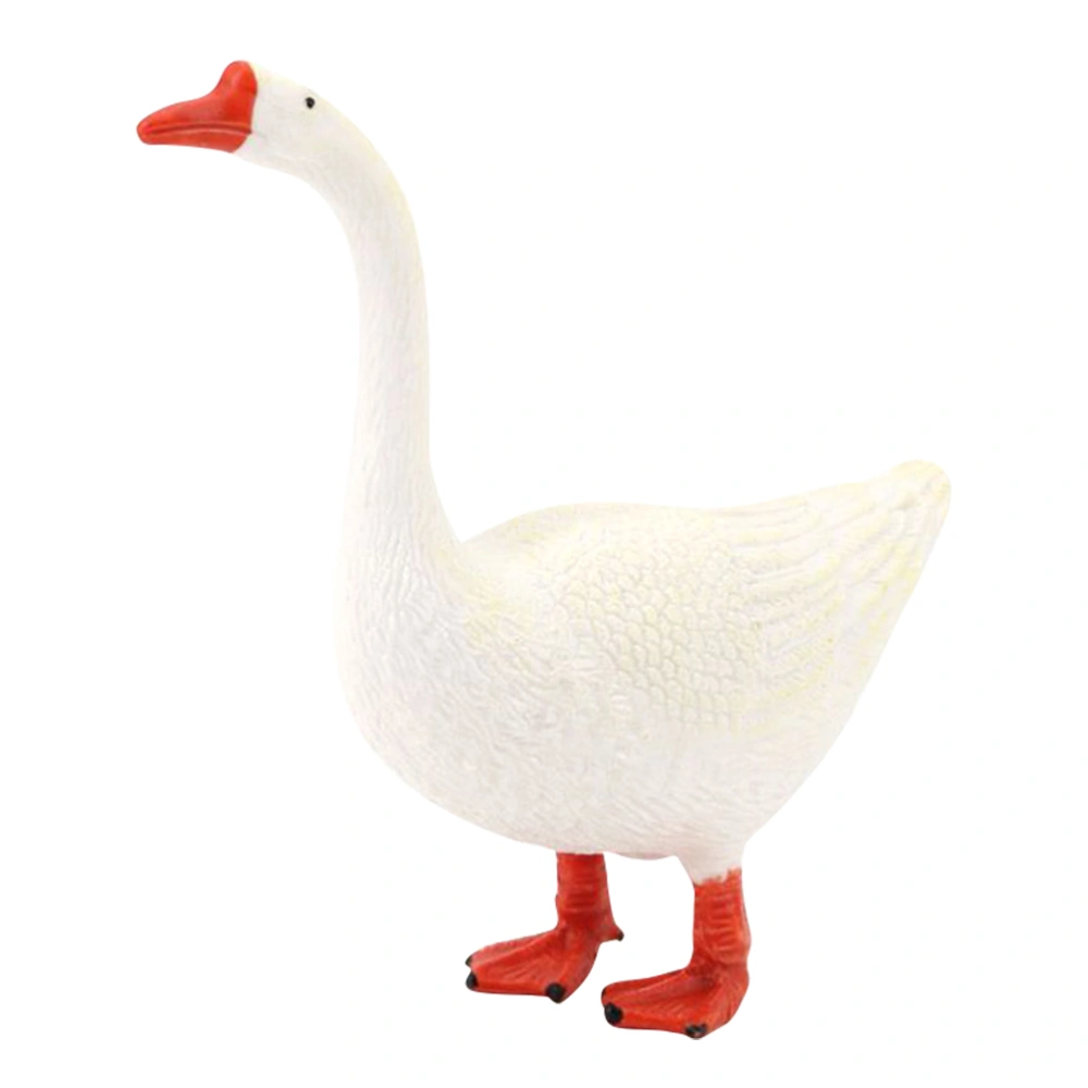 Plastic Lifelike Goose Statue Lovely Animal Figurine Indoor Plastic Craft Statue