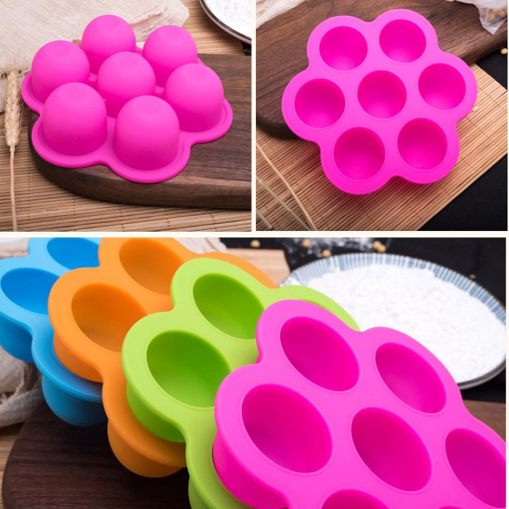 Reusable Storage Container and Baby Food Container Food Storage Trays with Clip-On Lid 7 Cavities Food Storage Conatiners (Rosy)