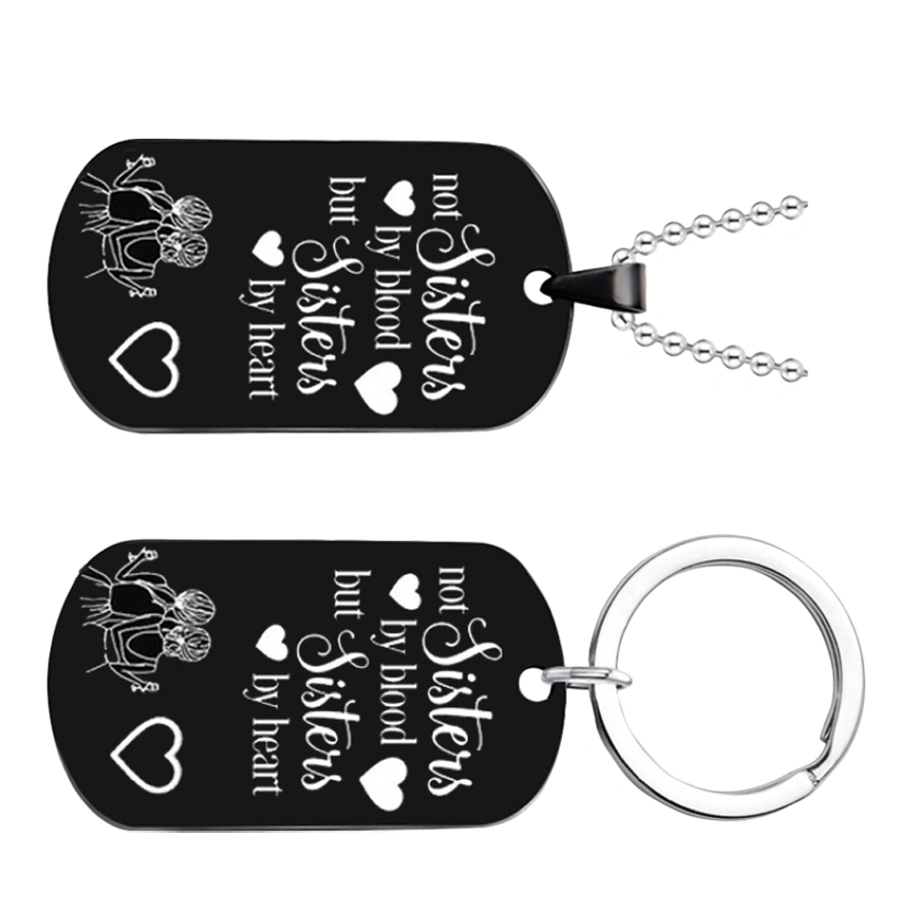 2Pcs Fashion Stainless Steel Tag Necklace TO MY SON Alphabet Military Pendant Necklace Mother Jewelry Gift(Black, Necklace + Keychian)