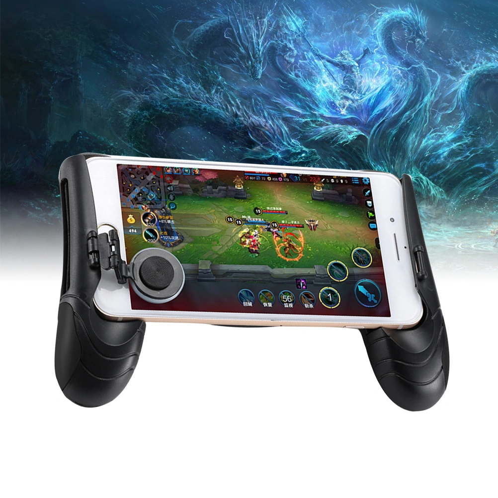 Game Controller Mobile Joystick Joypad Gamepad Ergonomic Design Handle Holder Grip Handgrip Stand Game Clutch (Black)