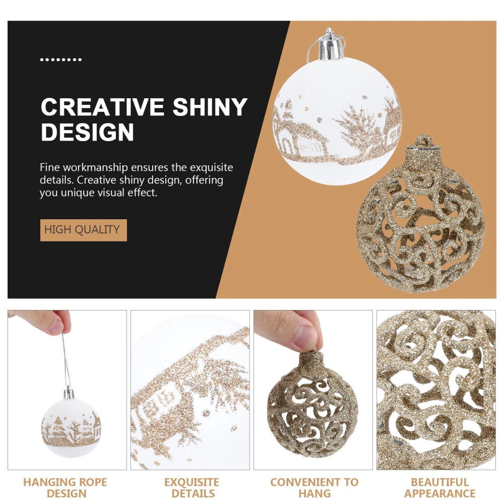 9pcs Creative Christmas Tree Ball Pendants Shiny Christmas Tree Ball Pendants