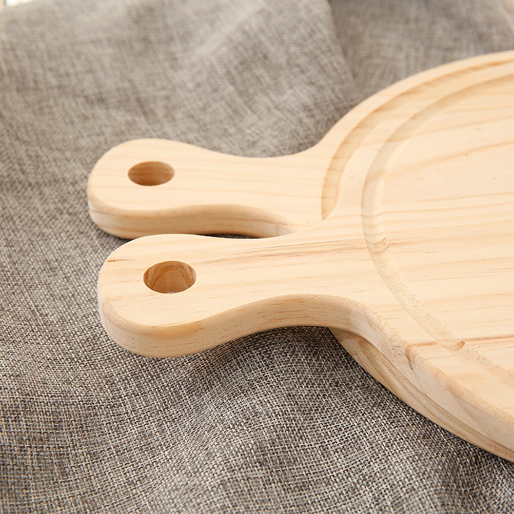 7 Inch Natural Wooden Pizza Peel Charcuterie Board Pizza Spatula Paddle for Baking Homemade Pizza and Bread 18*18*1.6cm
