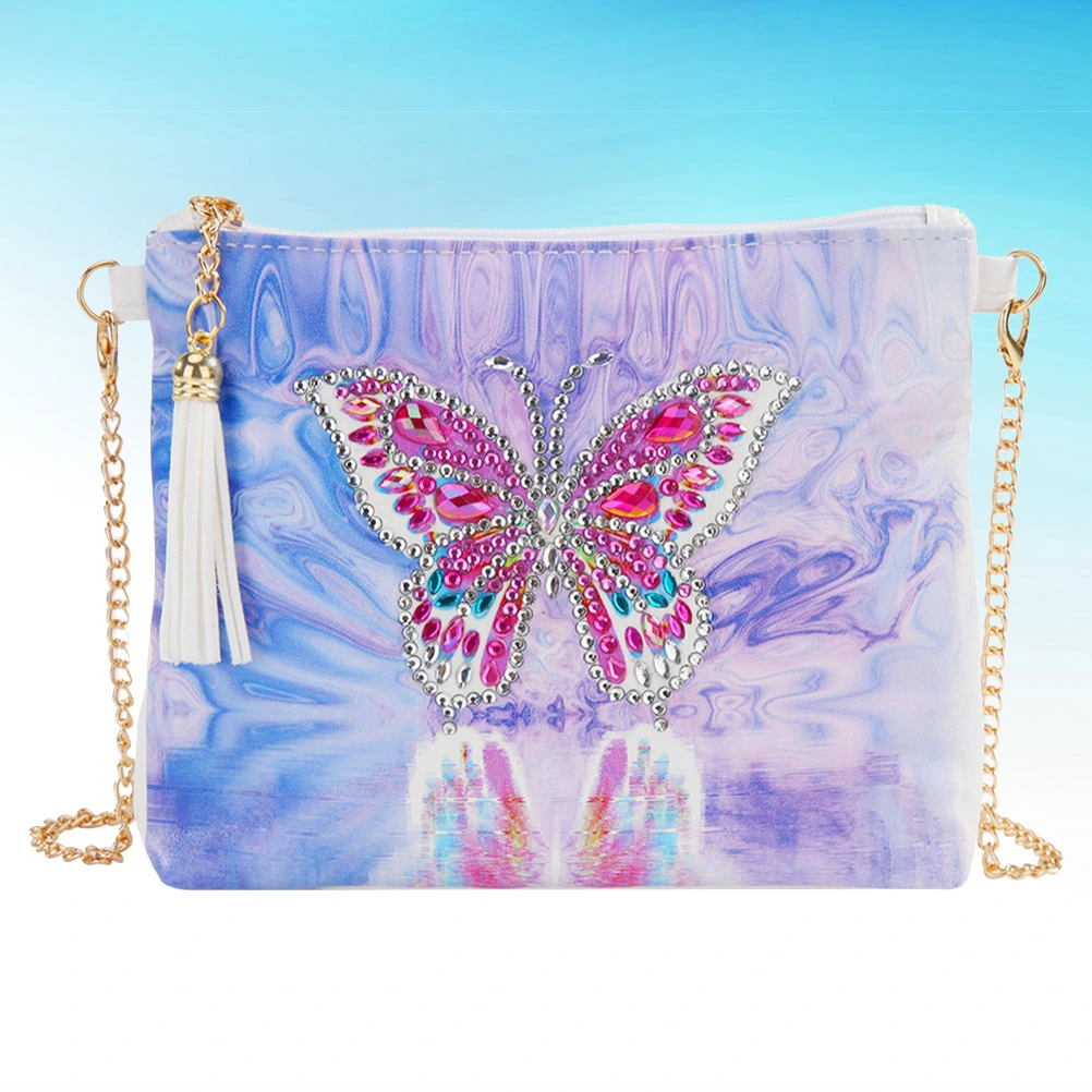 Phantom Pattern DIY Rhinestone Painting Shoulder Pouch Beads Painting Handmade Shoulder Pouch Chain Bag Fashion Durable Handbag Lady Outdoor Tote Bag