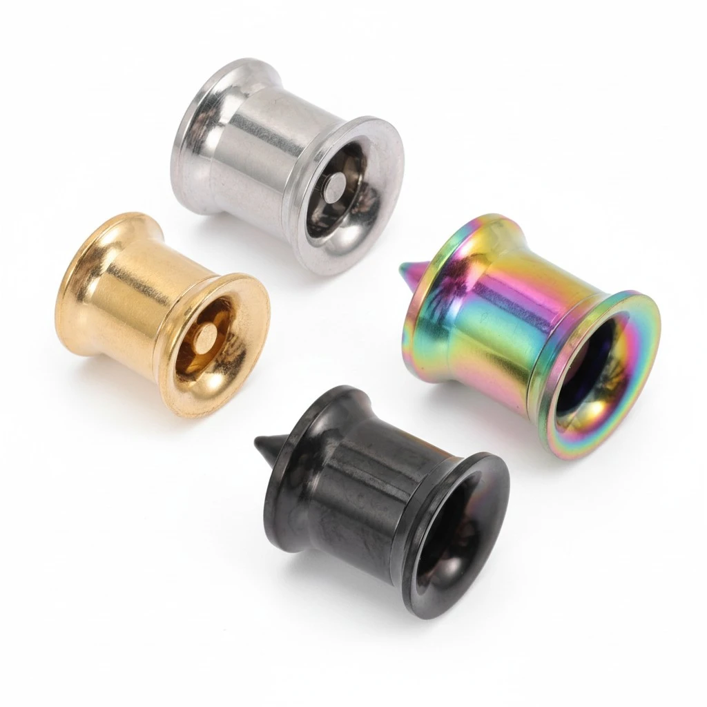 4pcs Turbine Ear Gauges Stainless Steel Gauge Earrings Tunnels for Ears