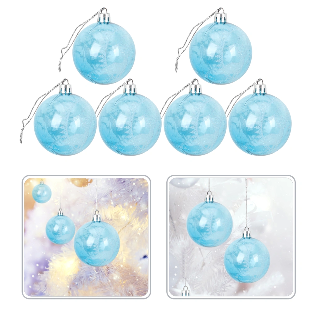 6Pcs Christmas Tree Hanging Balls Props Party Pendants Painted Decorations Hanging Balls for Christmas